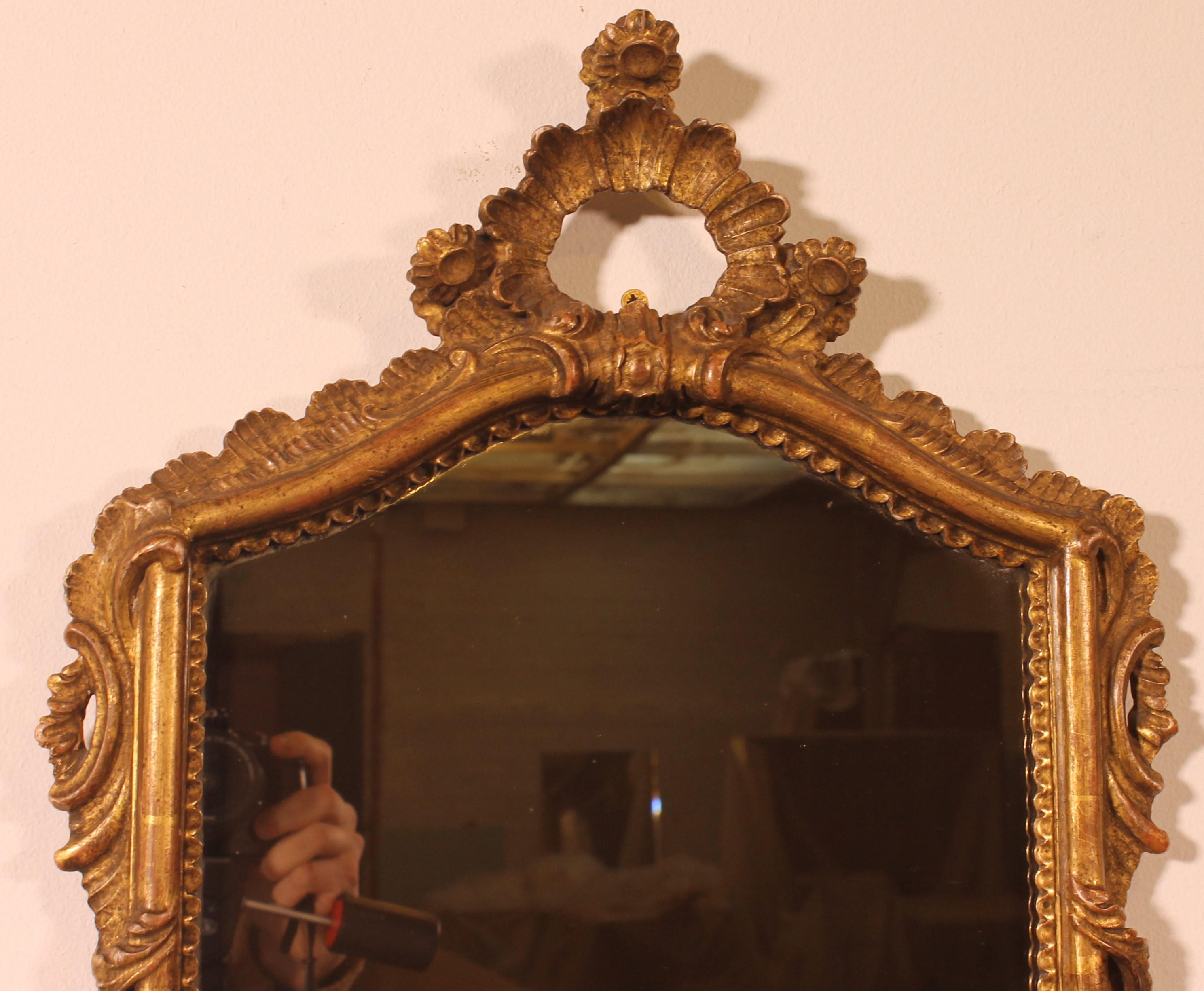 Pair Of Carved And Gilded Wooden Mirrors 1