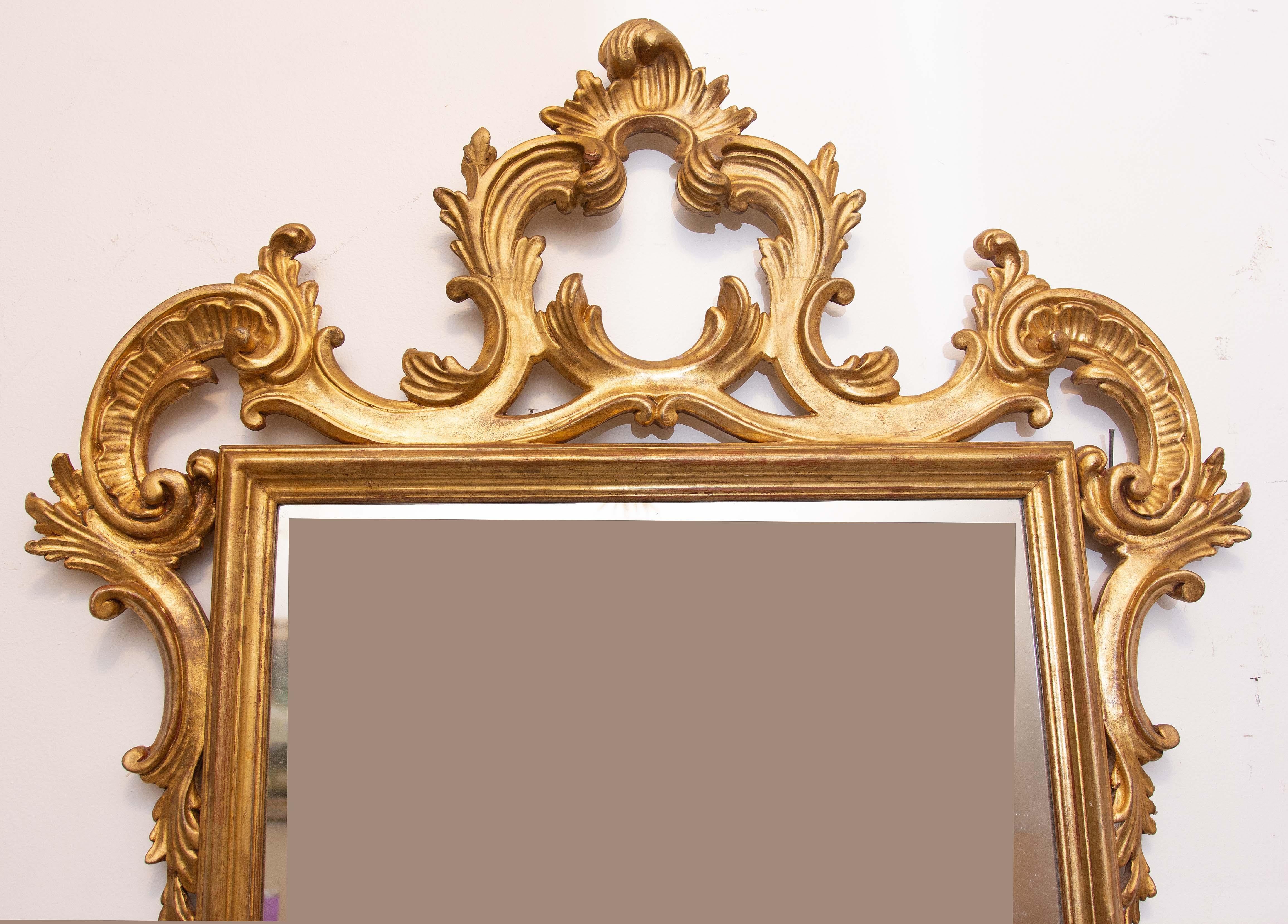 20th Century Pair of Carved and Gilt Italian Console Mirrors
