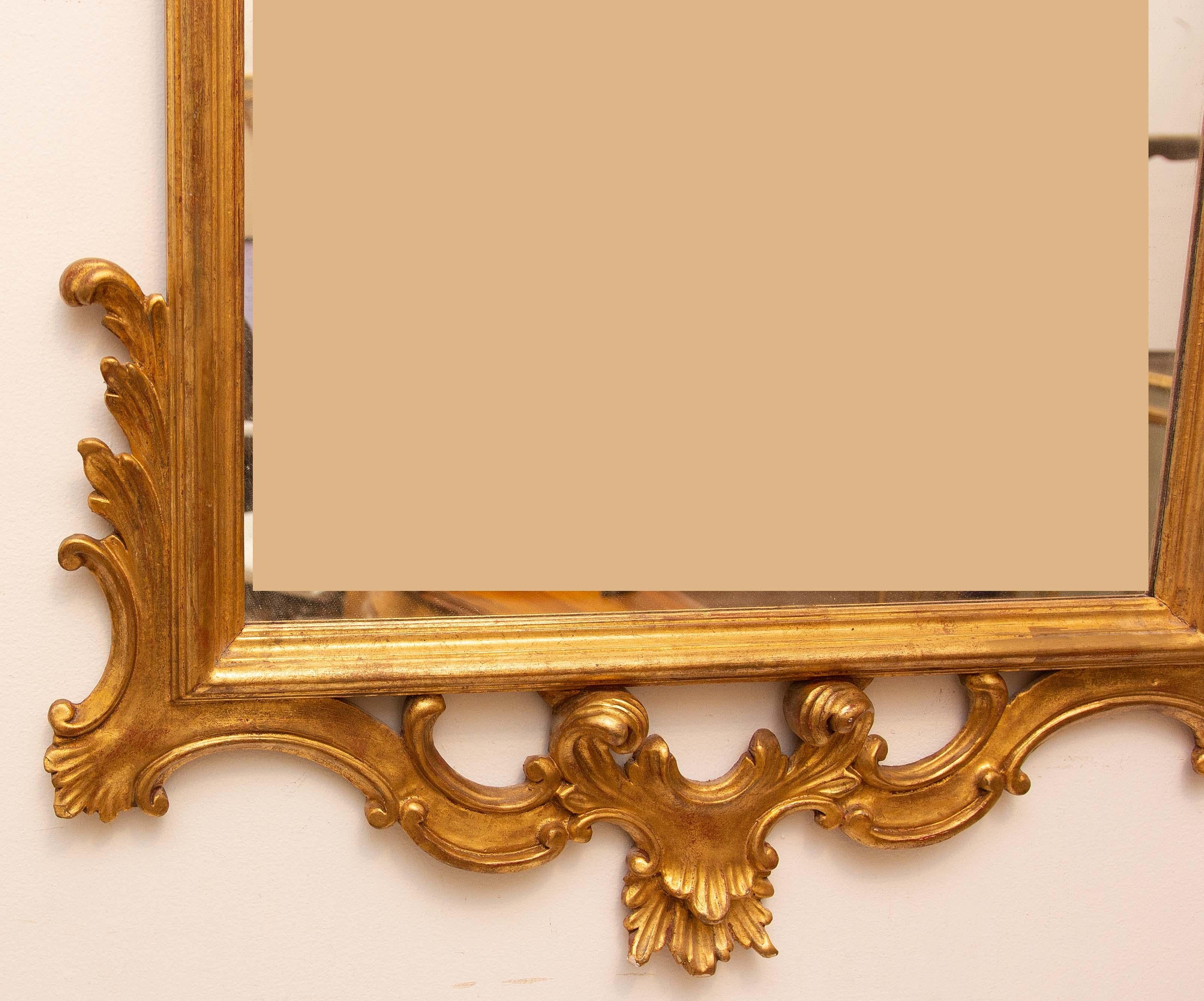 Giltwood Pair of Carved and Gilt Italian Console Mirrors