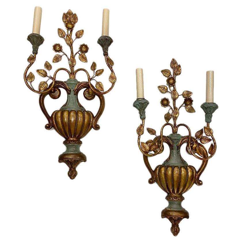 Set of 4 Carved and Giltwood Sconces