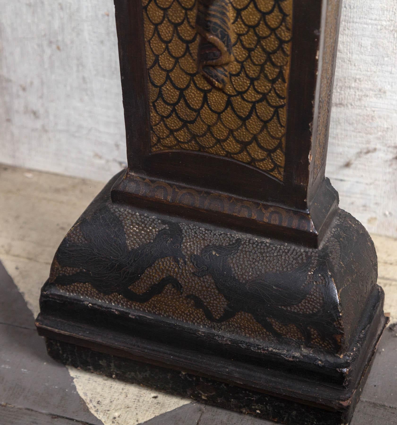 Early 19th Century Pair of Carved and Painted Wood 