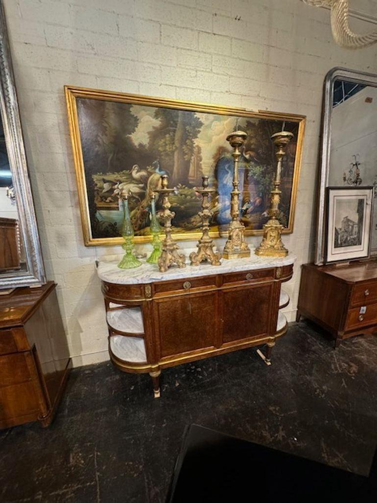 Giltwood Pair of Carved and Parcel Gilt Altar Sticks For Sale