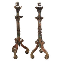 Torchères en bois