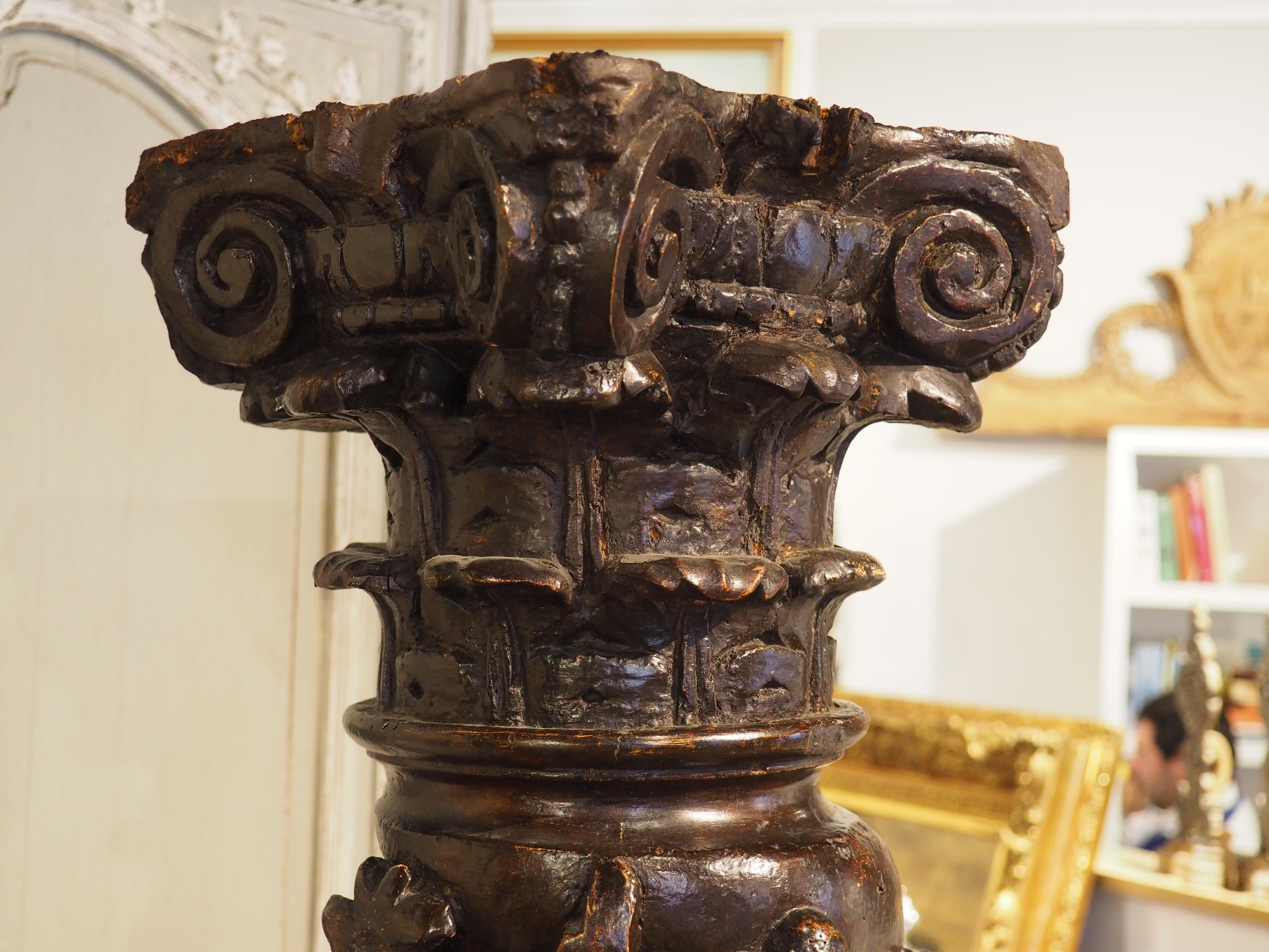 Pair of Carved Antique French Solomonic Columns, 17th Century For Sale 3