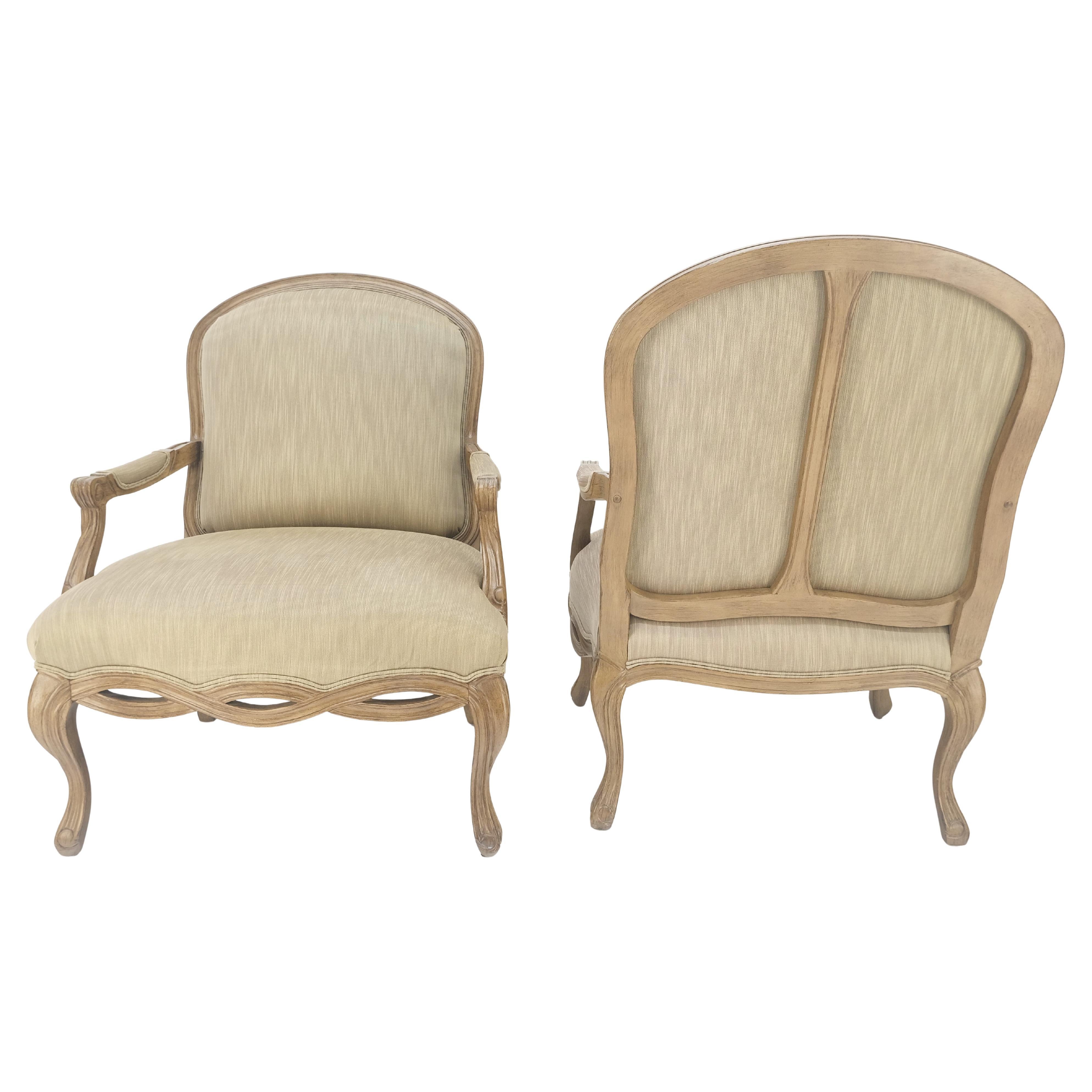 Pair of Carved Arm Lounge Fireside Chairs by Bernhardt Regency Style MINT