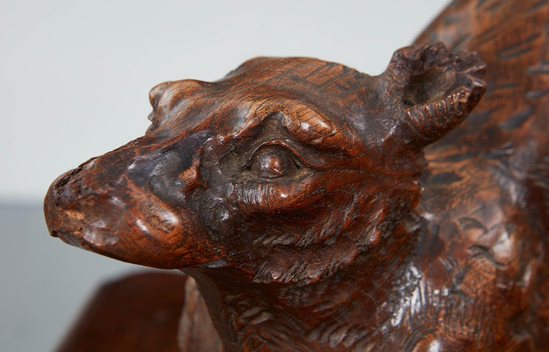 19th Century Pair of Carved Arts & Crafts Fox Brackets For Sale