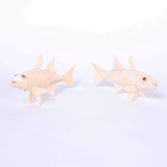 Pair of Carved Bone Koi Fish, Priced Individually