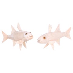 Pair of Carved Bone Koi Fish, Priced Individually