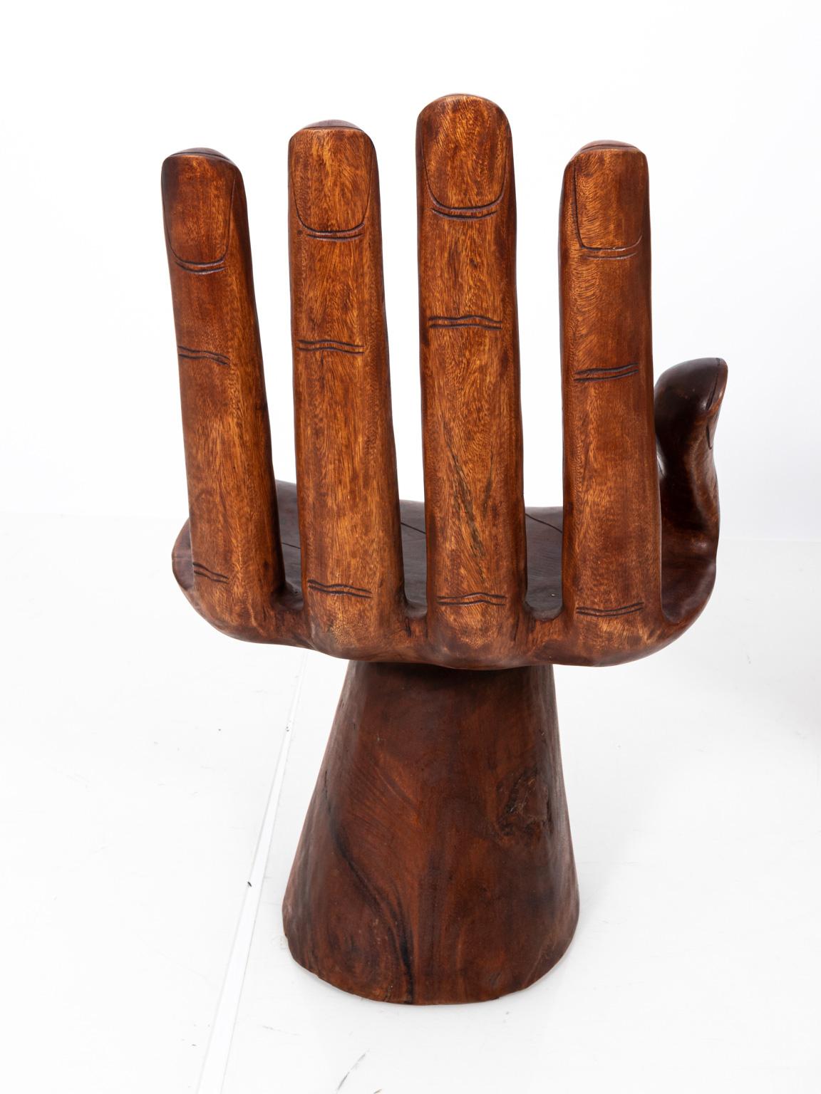 Pair of Carved Brazilian Hand Chairs 3