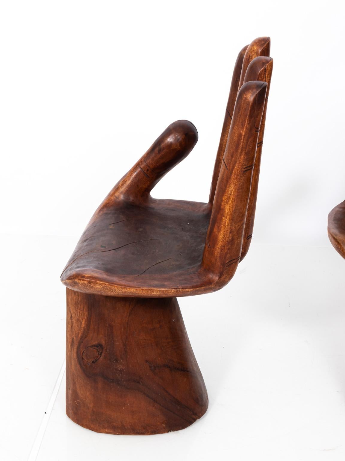 Pair of Carved Brazilian Hand Chairs 4