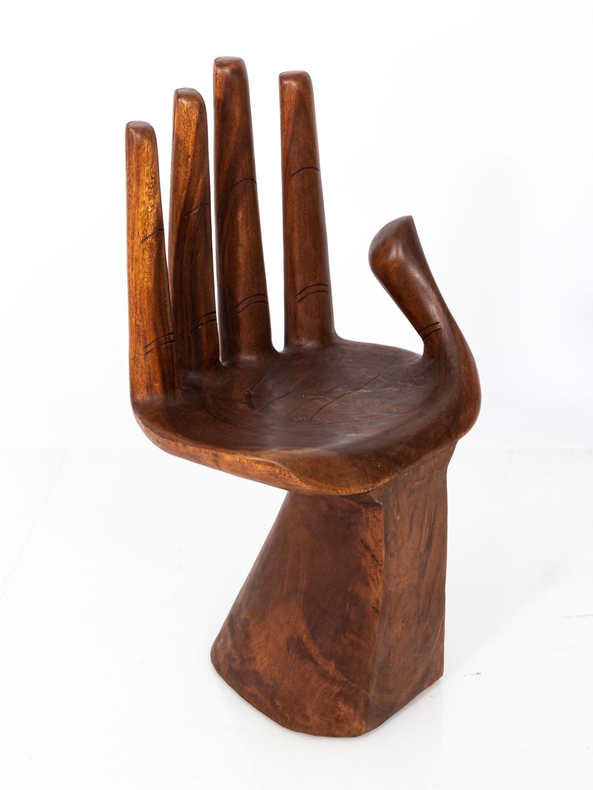 Pair of Carved Brazilian Hand Chairs 10