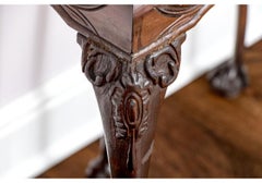 Pair Of Carved Chippendale Style Mahogany Side Tables