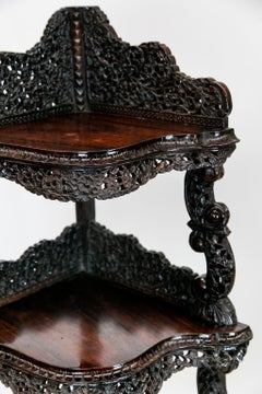 Pair of Carved Corner Display Stands