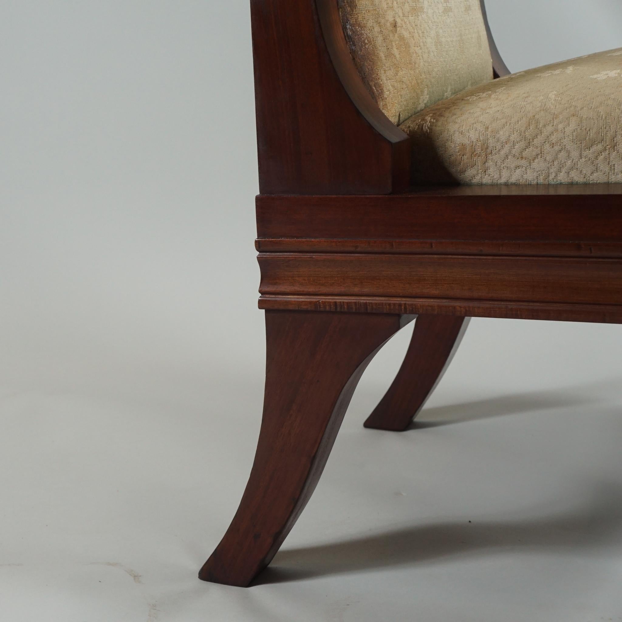 Pair of Carved Egyptian Revival Armchairs For Sale 5