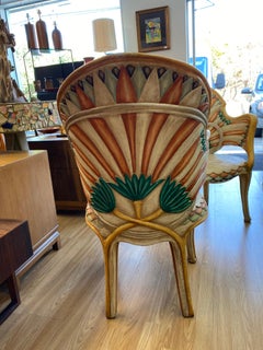 Pair of Carved Egyptian Revival Chairs in the Style of Bartolozzi e Maioli