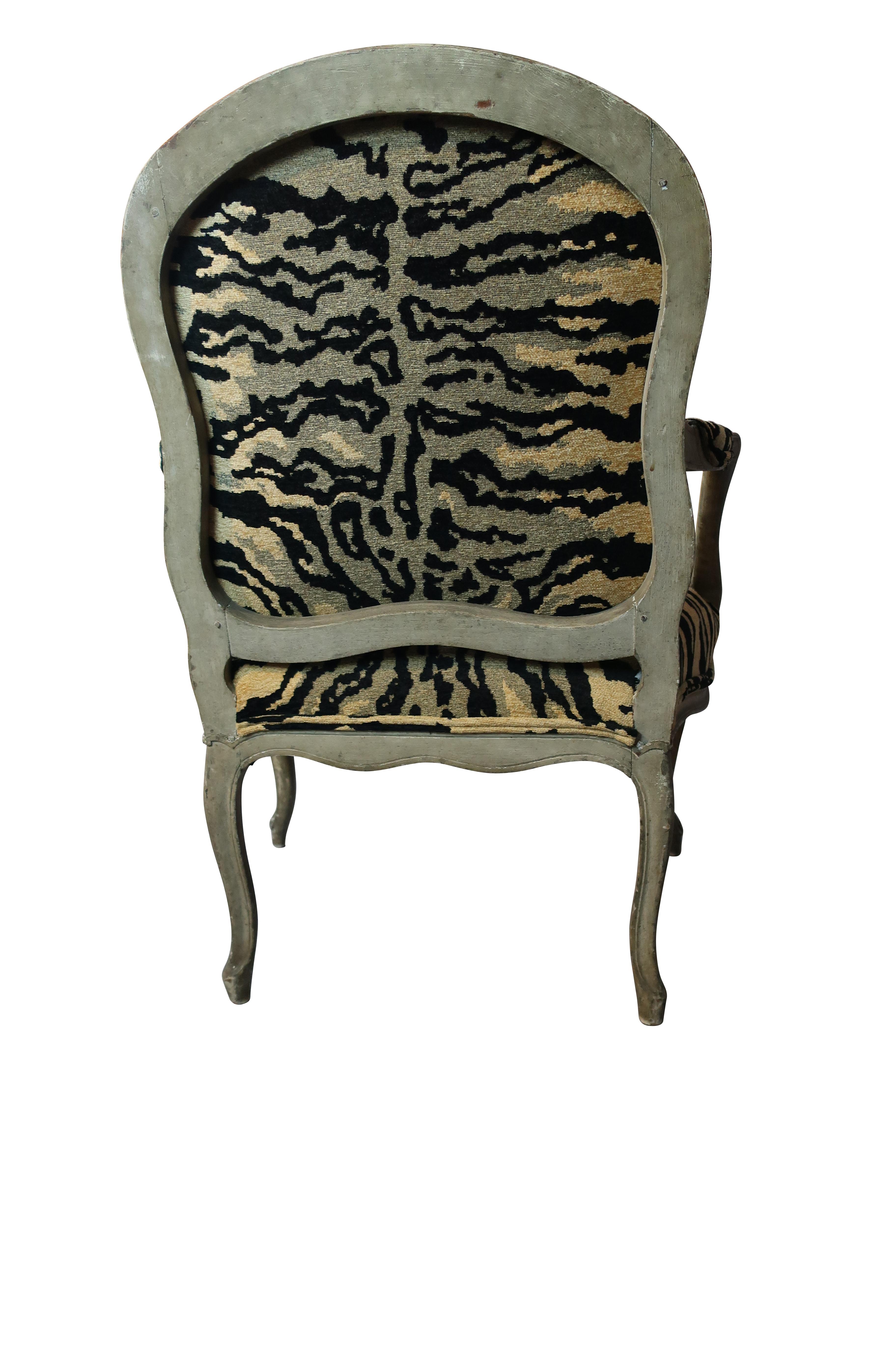 tiger print armchair