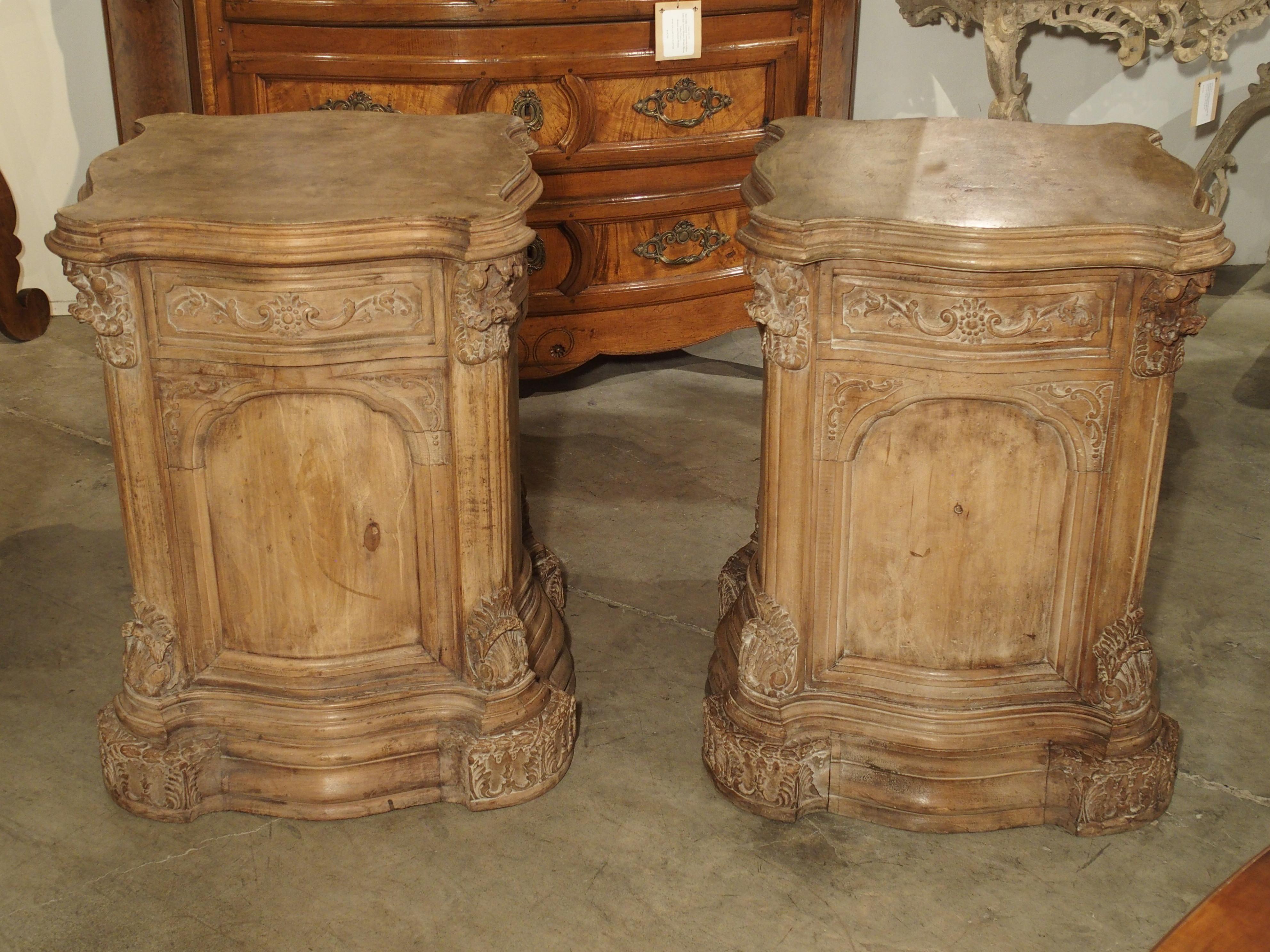 Pair of Carved French Regence Style Pedestals 6
