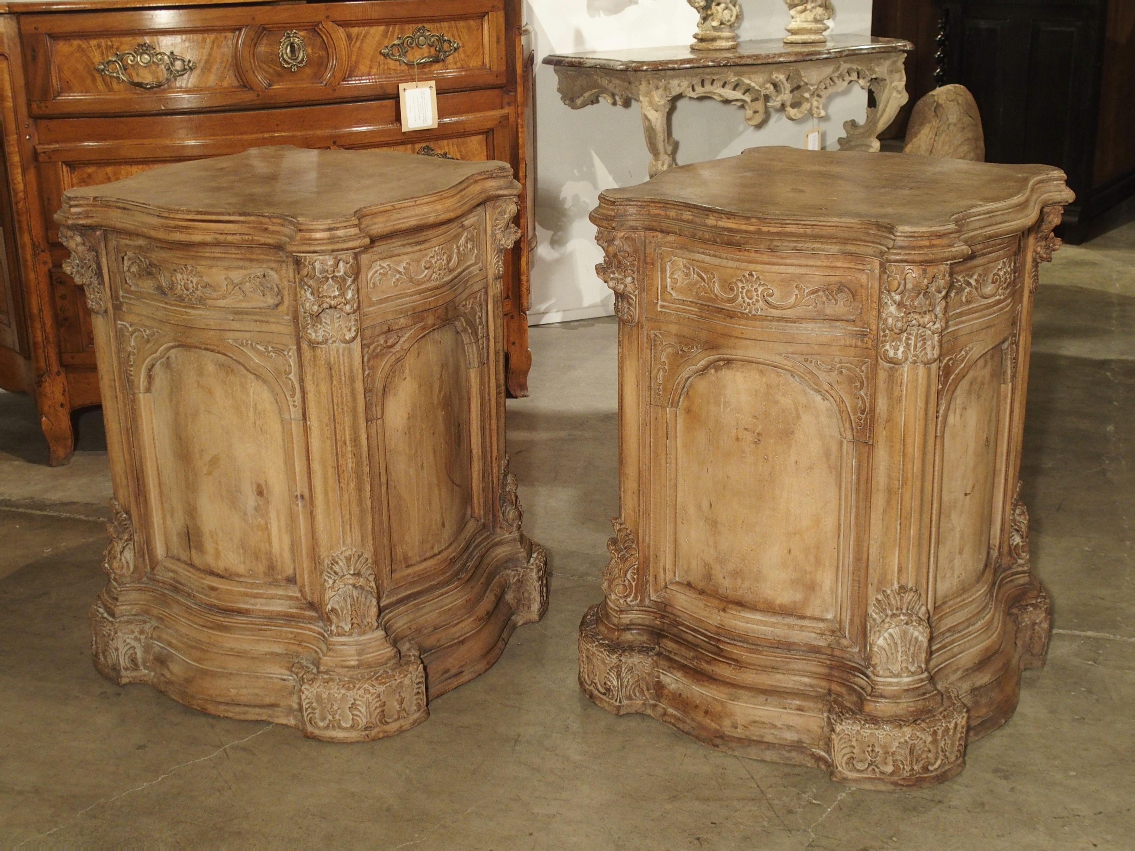 Pair of Carved French Regence Style Pedestals 11