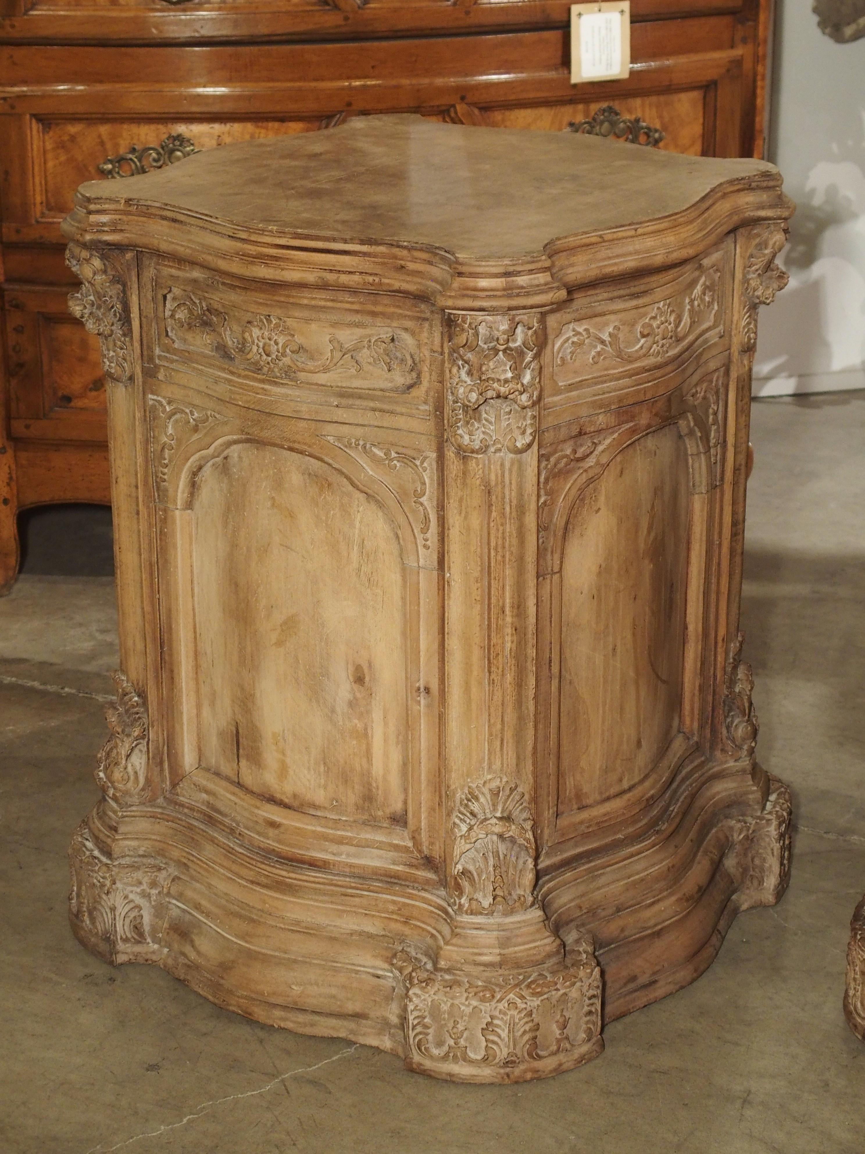 Pair of Carved French Regence Style Pedestals 12