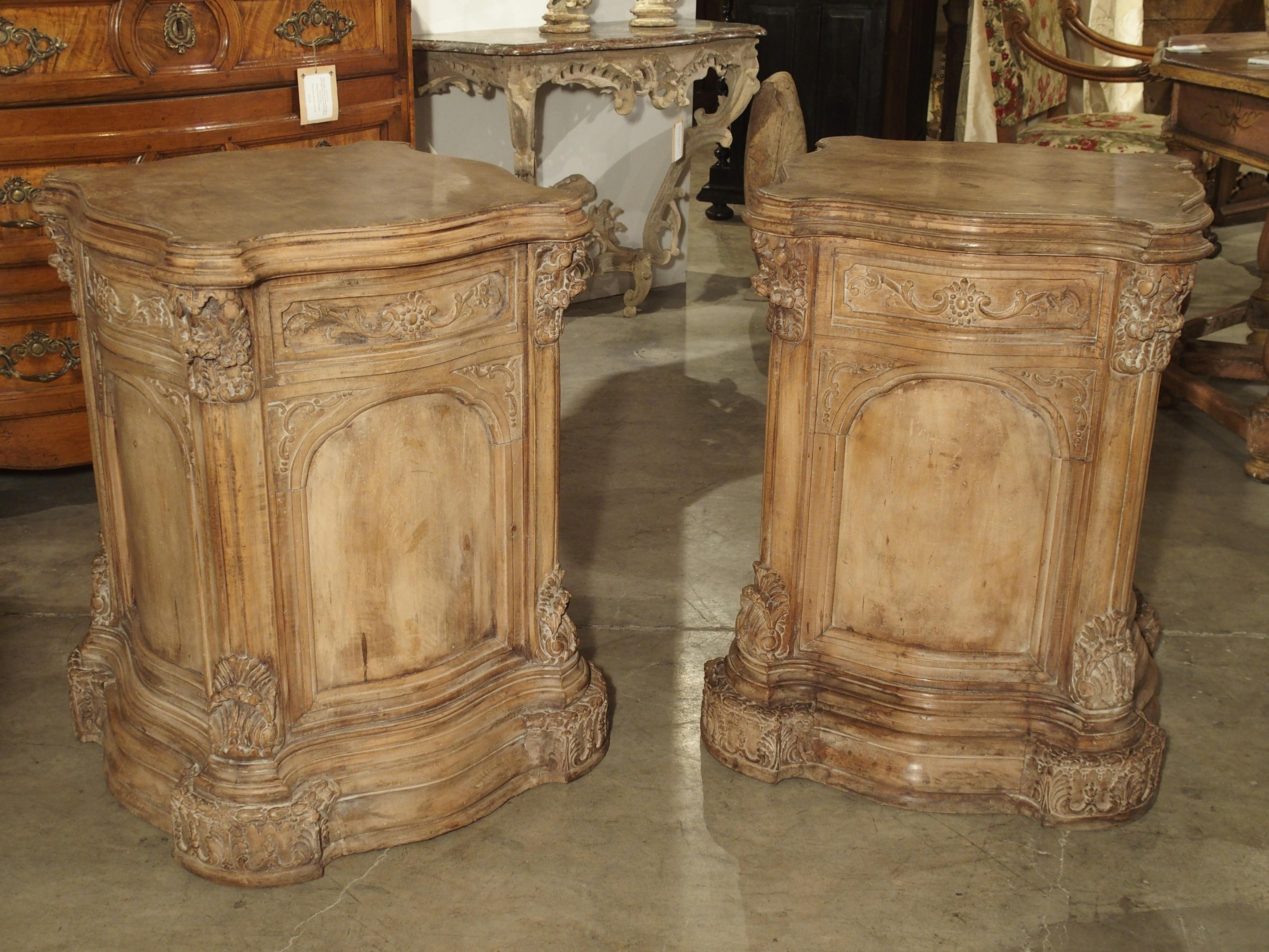 Pair of Carved French Regence Style Pedestals 13