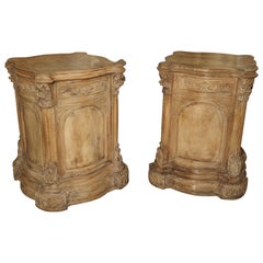 Antique Pair of Carved French Regence Style Pedestals