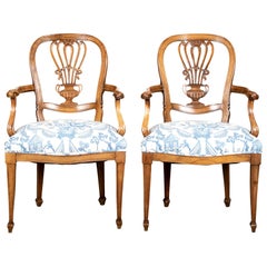 Pair of Carved Fruitwood Armchairs
