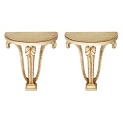 Pair of Carved Gilt Jansen Console Tables, circa 1950