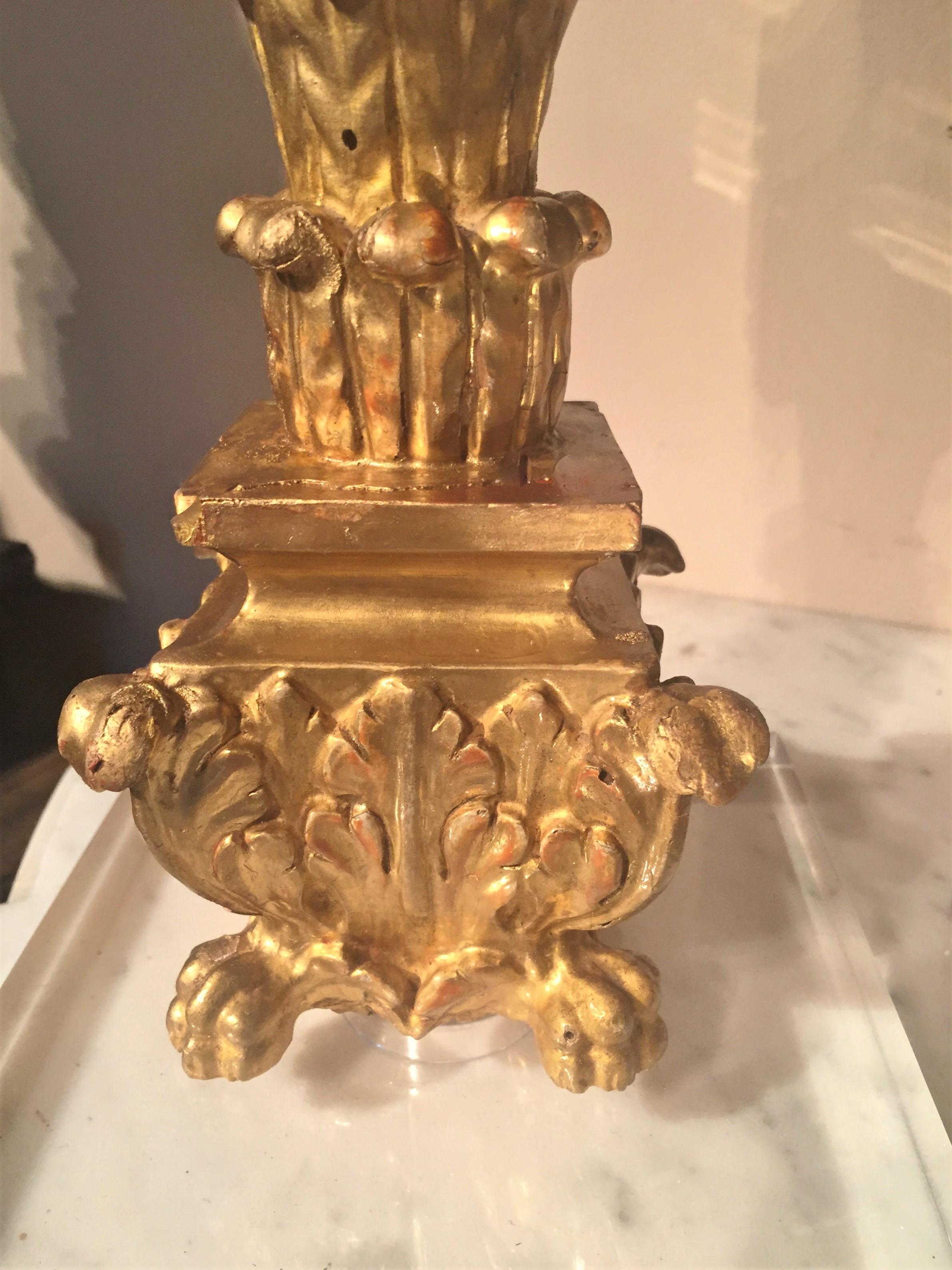 Pair of Carved Giltwood Figural Architectural or Furniture Fragments In Good Condition In Nashville, TN
