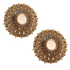 Pair of Carved Giltwood Sunburst Mirrors. Sold individually