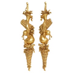 Pair of Carved Giltwood Wall Appliques