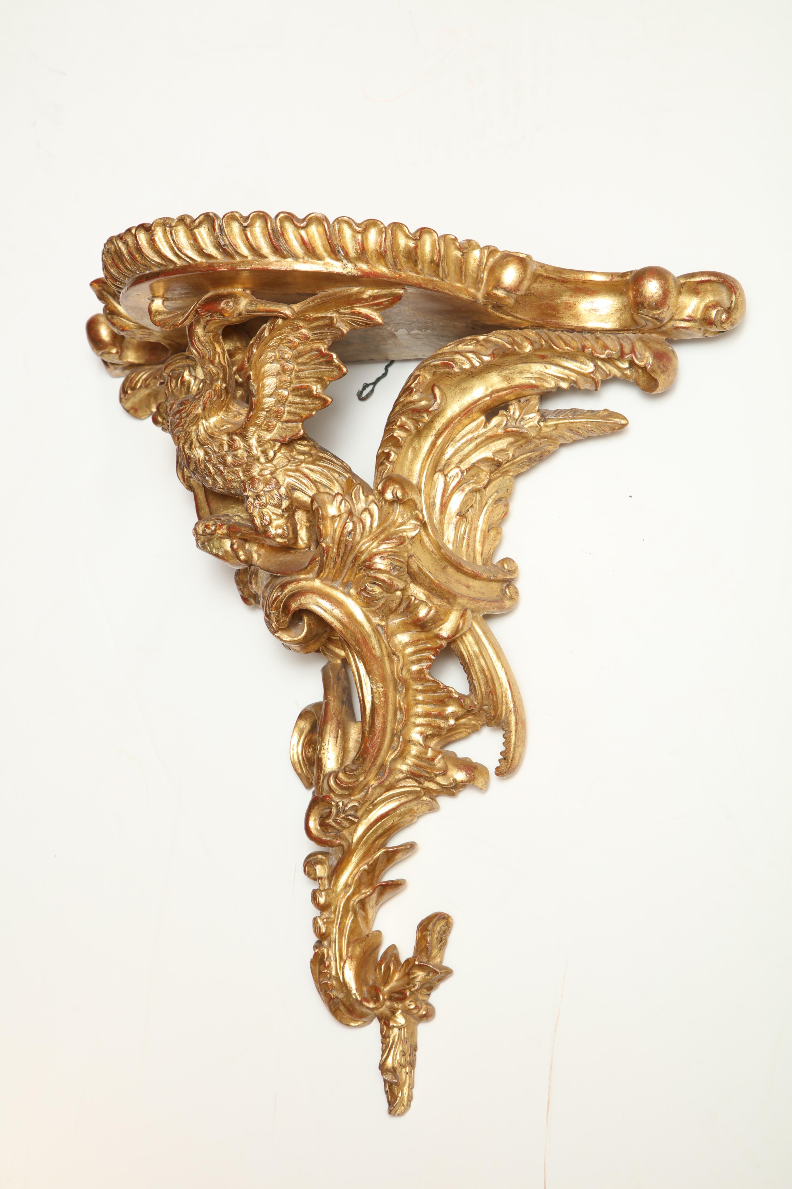 Pair of Carved Giltwood Wall Brackets 4