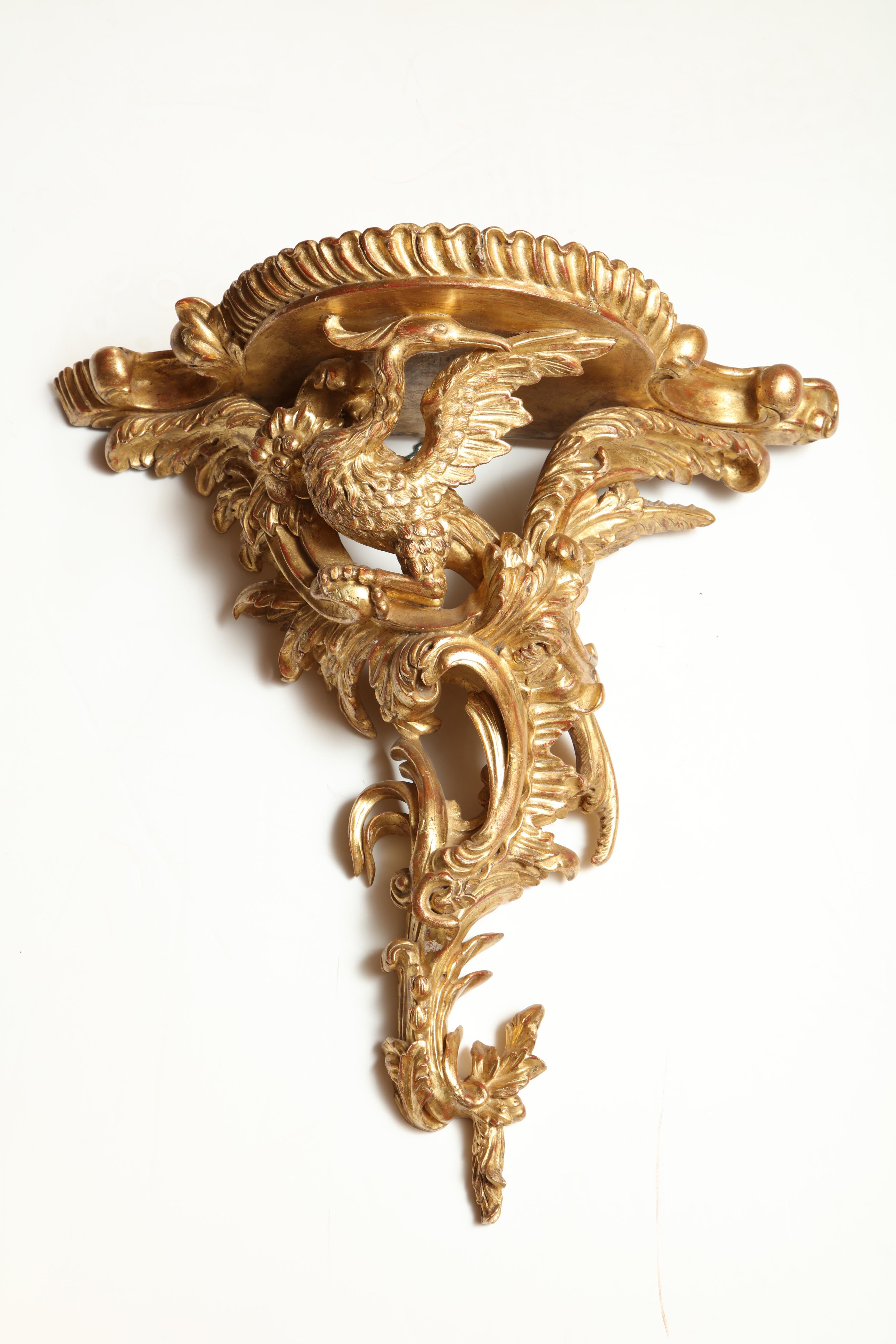 Pair of Carved Giltwood Wall Brackets 5
