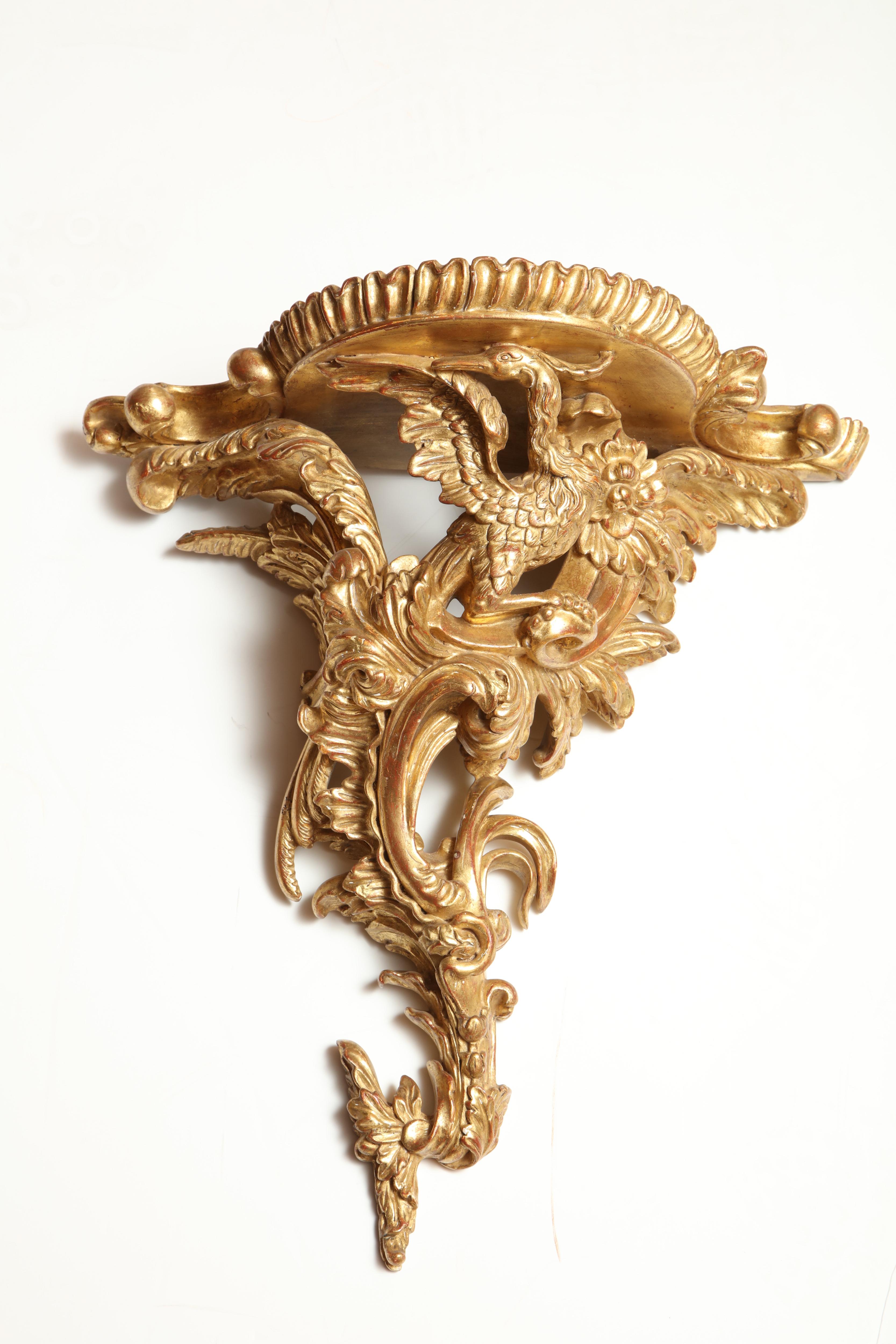 Pair of Carved Giltwood Wall Brackets 7