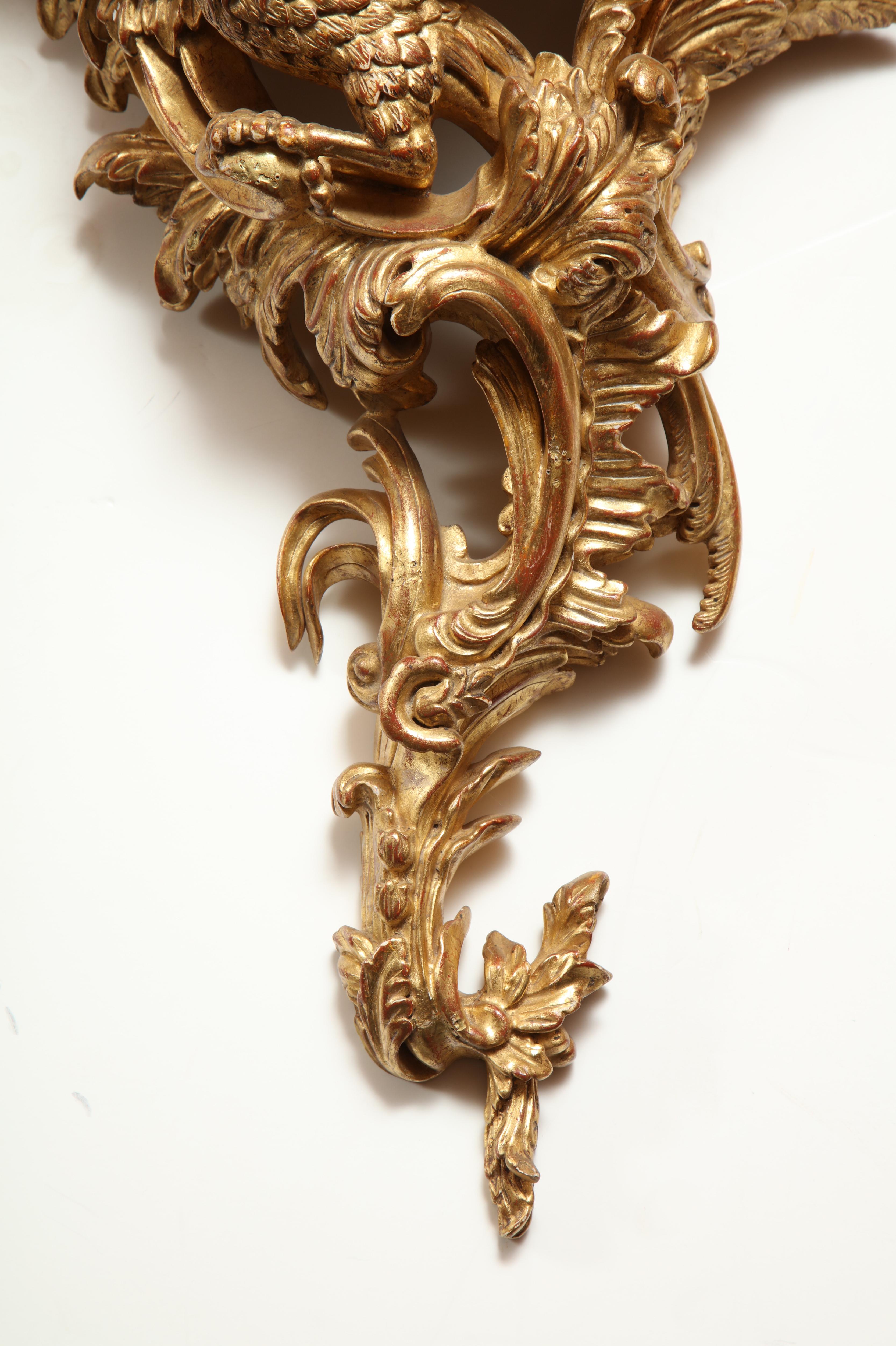 English Pair of Carved Giltwood Wall Brackets