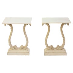 Pair of Carved Italian End Tables