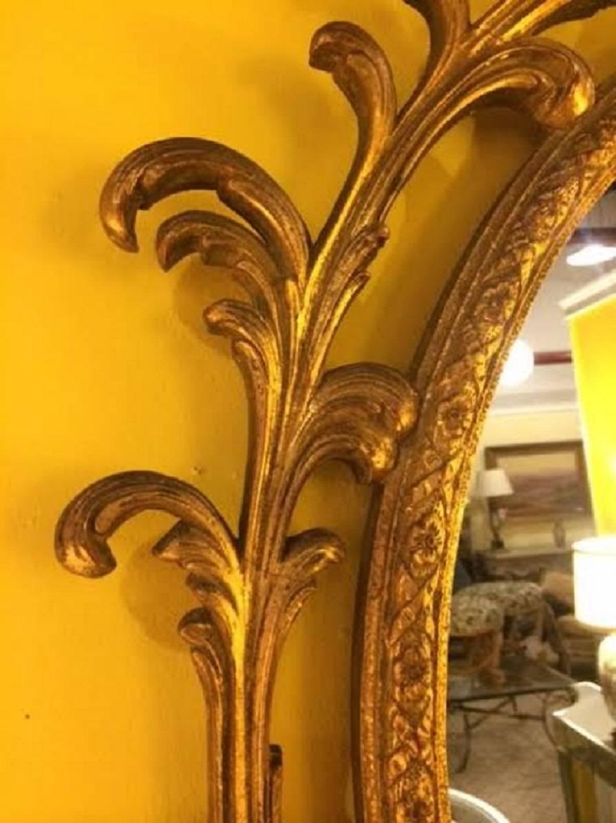 Pair of Carved Italian Gilt Decorated Carved Eagle Frame Wall Console Mirrors For Sale 7
