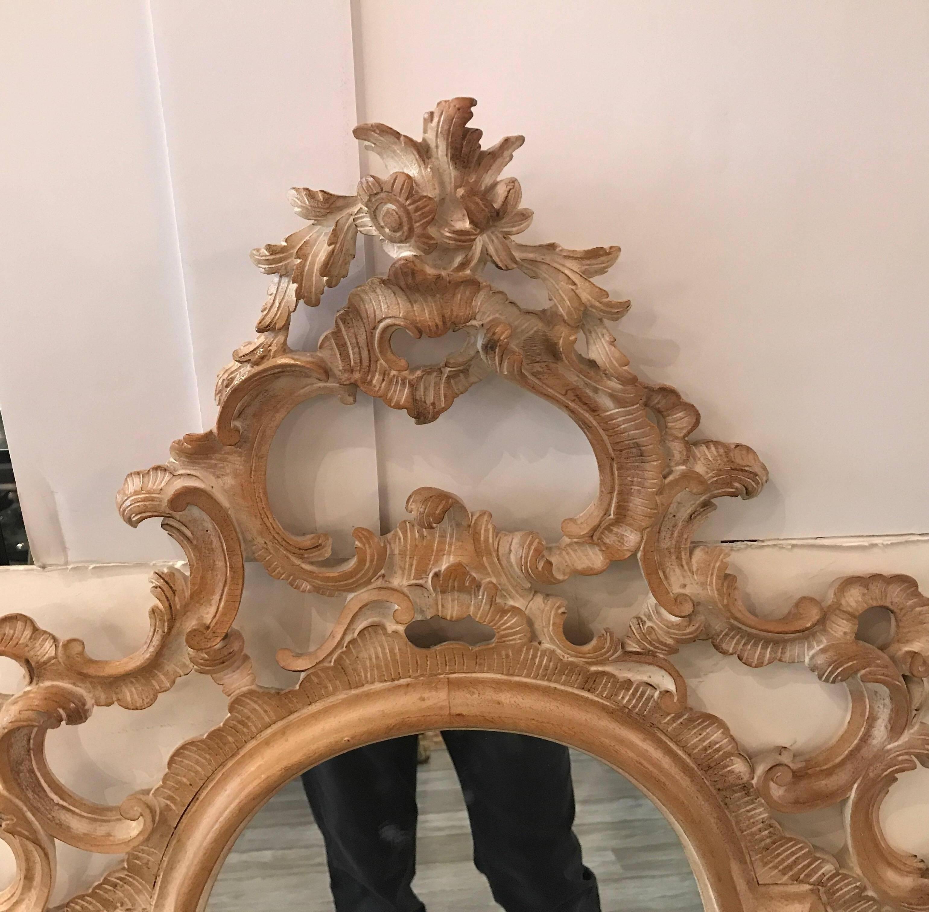 Pair of Carved Italian Rococo Mirrors 2