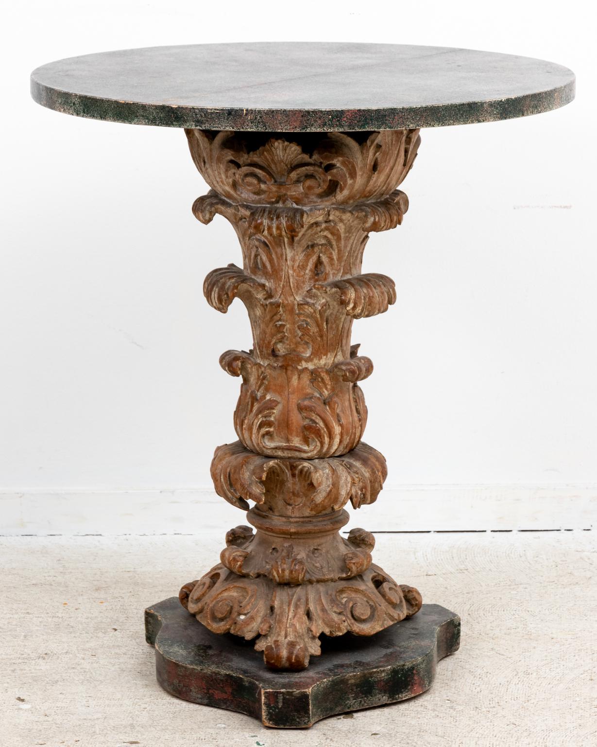 20th Century Pair of Carved Lime Oak Tables For Sale