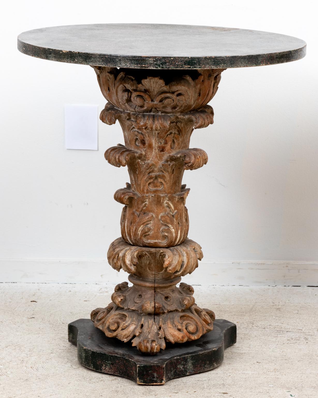 Pair of Carved Lime Oak Tables For Sale 4