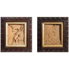 Used Pair of Carved Lime Wood Pictures