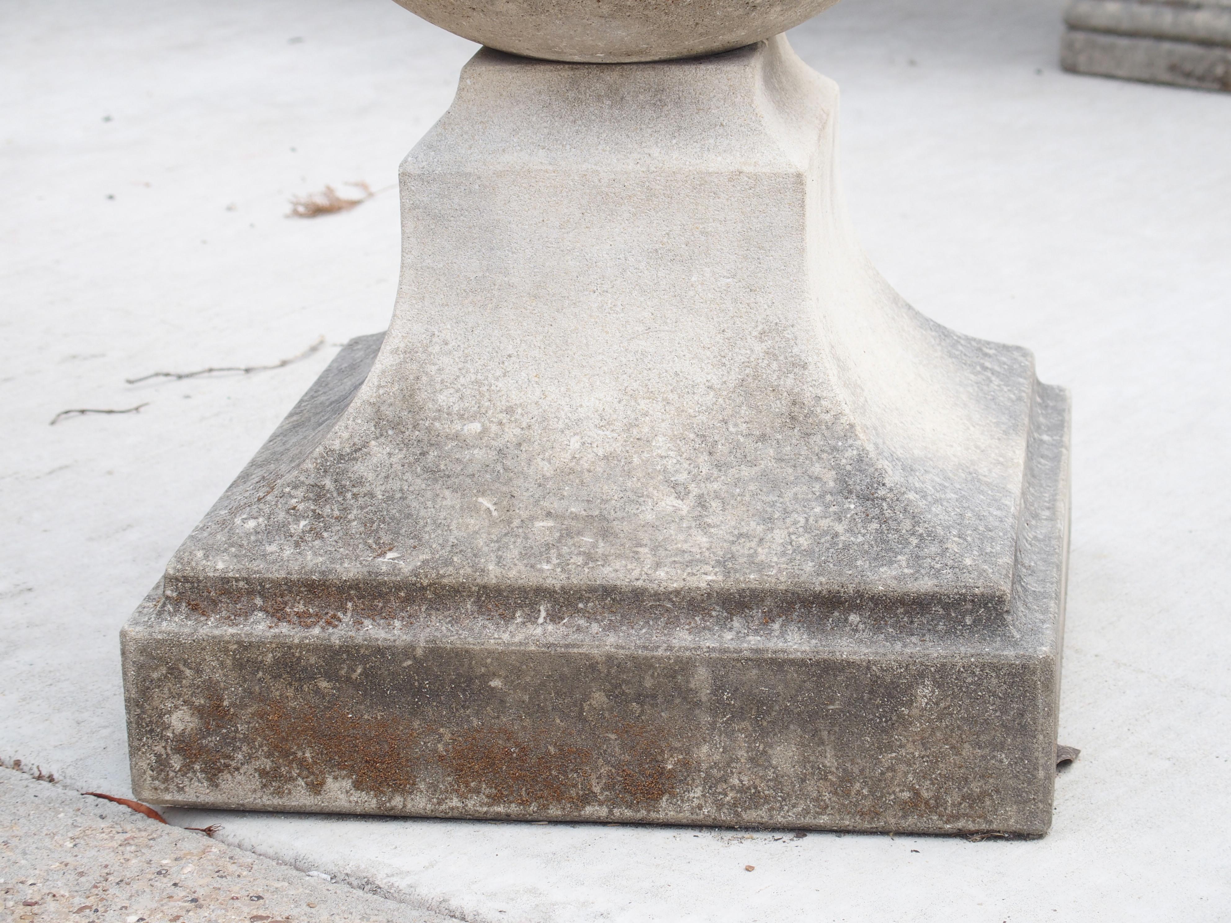 Pair of Carved Limestone Ball Finials from Italy 7