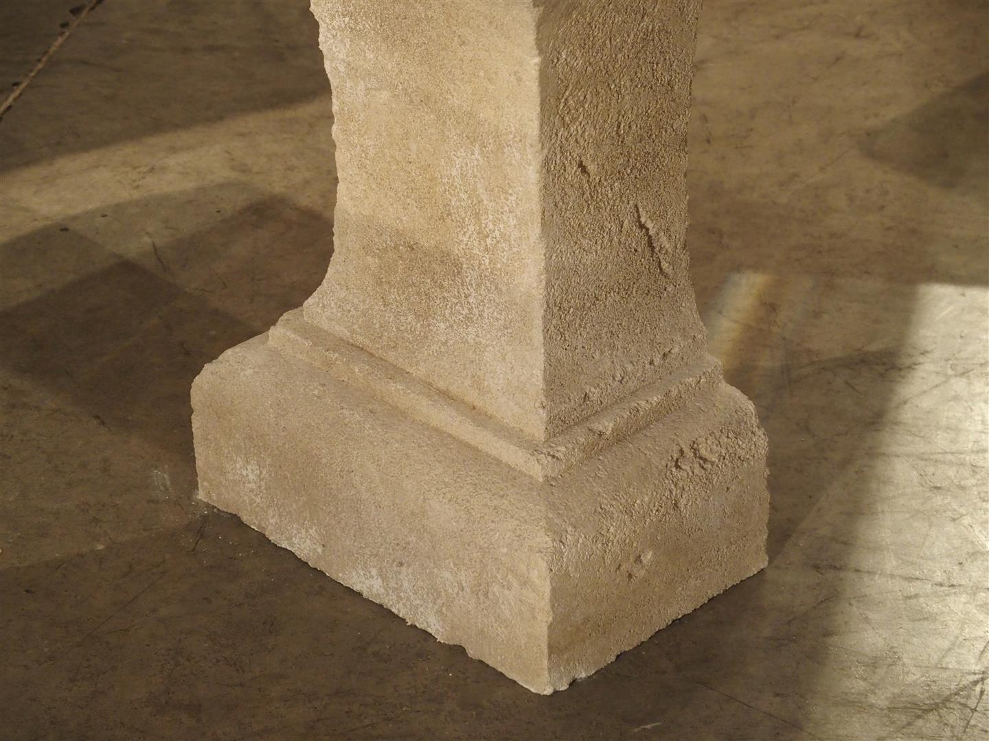 Contemporary Pair of Carved Limestone Console Tables from the South of France