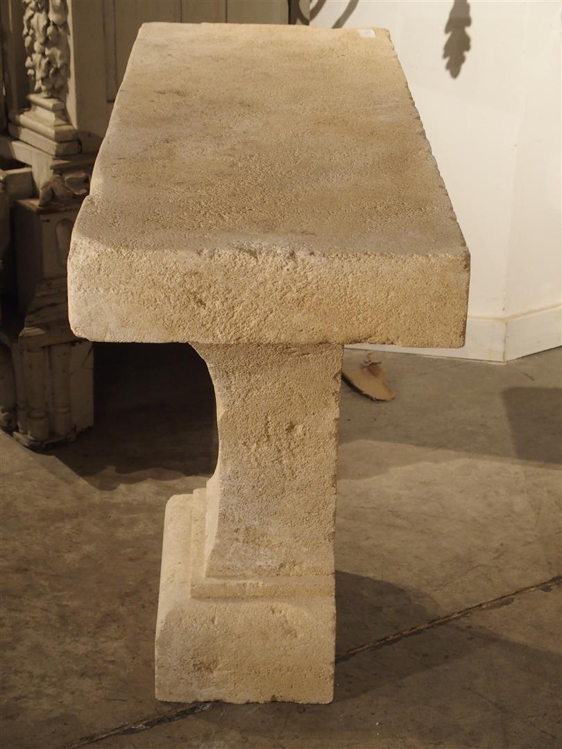 Pair of Carved Limestone Console Tables from the South of France 1