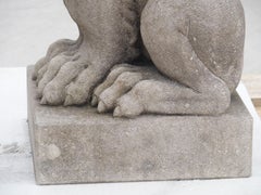 Pair of Carved Limestone Gargoyle Statues