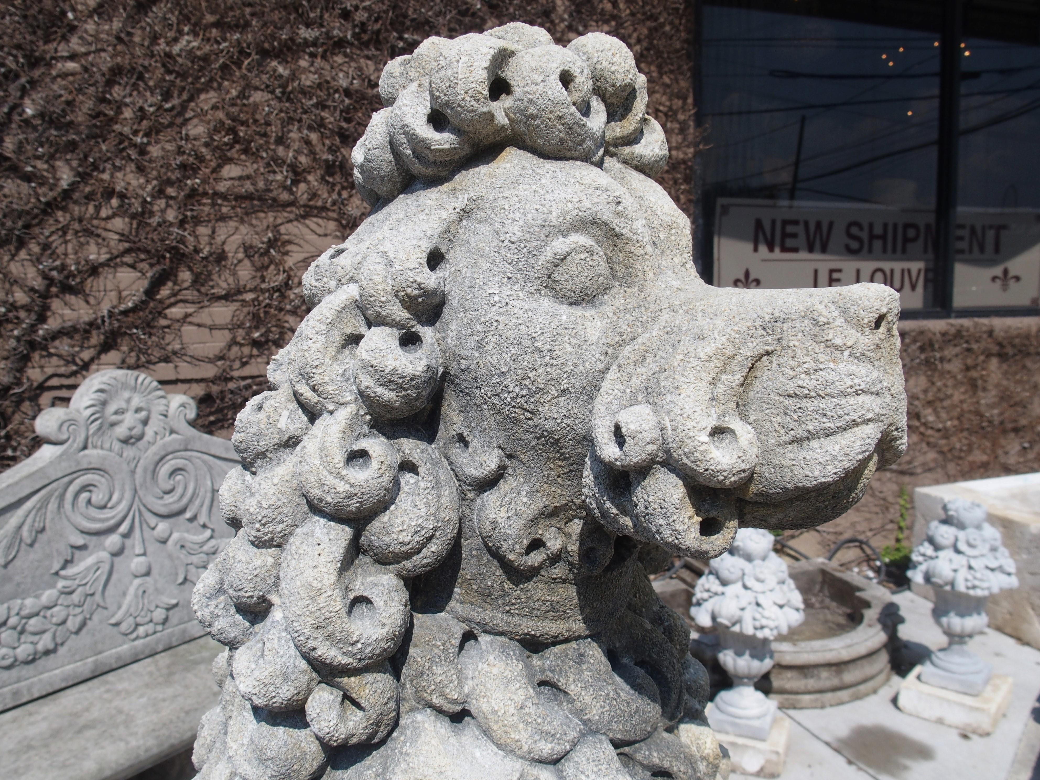 Pair of Carved Limestone Poodles from Italy 5