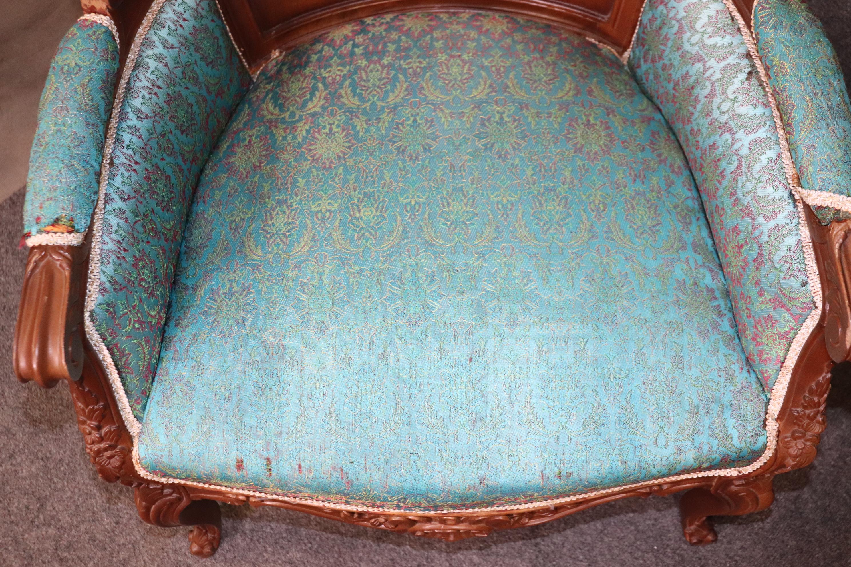 Paar geschnitzte Sessel im Louis-XV-Stil Bergeres mit Perlmutt-Dekoration im Angebot 7