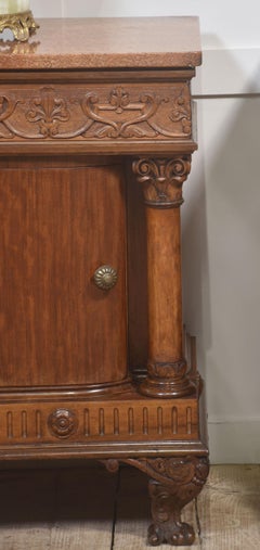 Pair of Carved Mahogany Bedside Cabinets