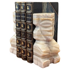 Pair of Carved Marble Aztec / Mayan Bookends