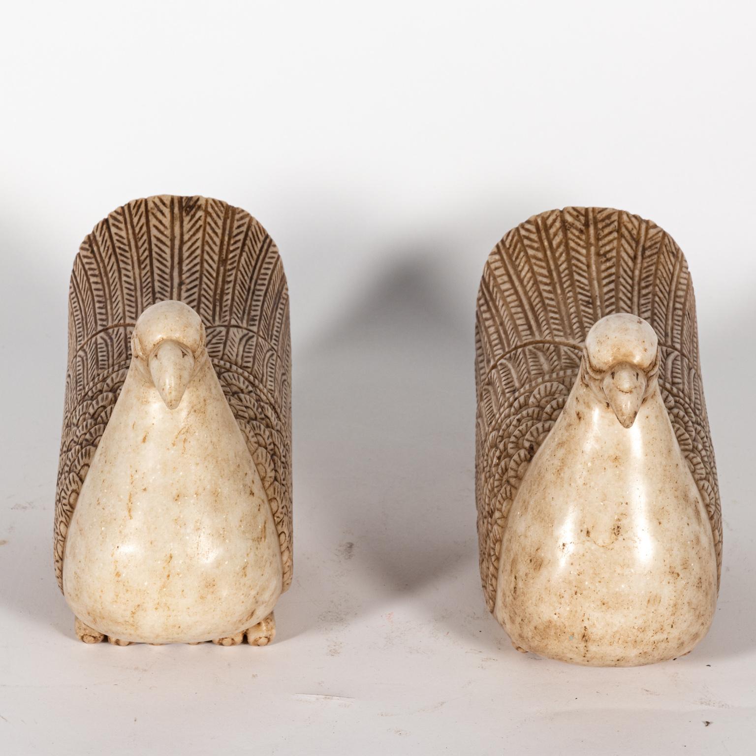 Pair of Carved Marble Ducks 1