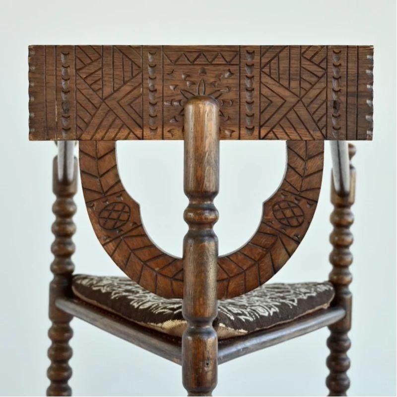 Norwegian Pair of Carved Nordic Monk Chairs For Sale
